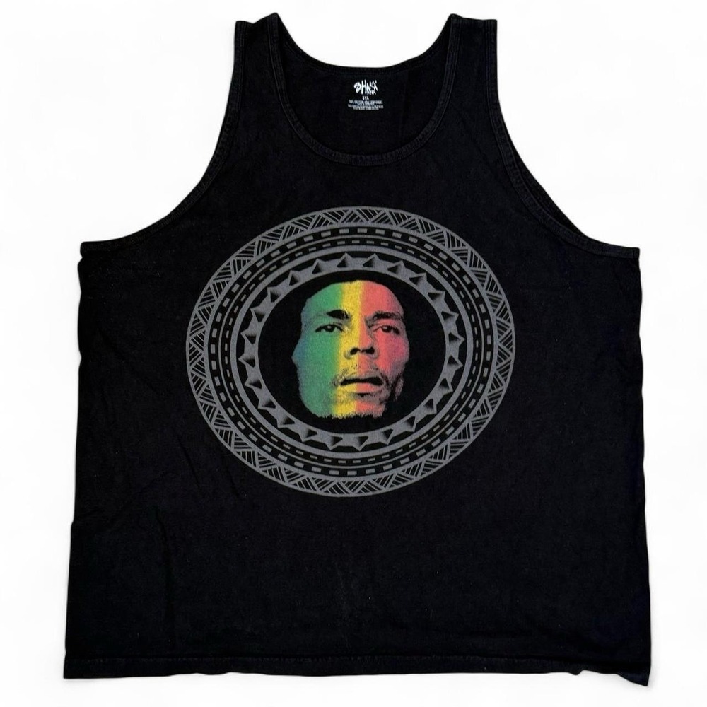 Bob Marley One Love Black Tank Top Men's Size 2XL Rasta Music Shaka Wear Y2K